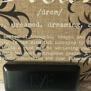 - Diane Von Furstenberg Logo embossed eyeglass case